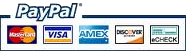 Major Credit cards accepted via PayPal