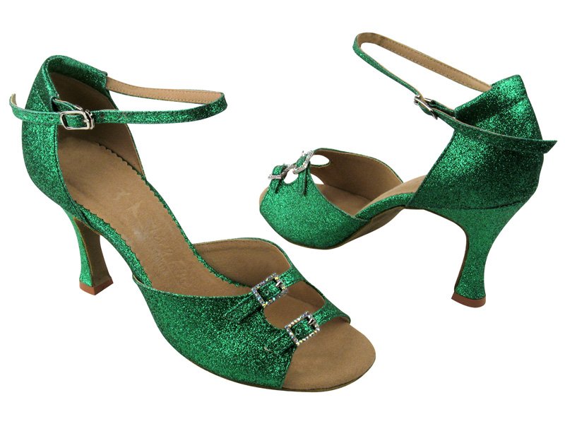 SERA1620 Green Stardust | Discount Salsa Shoes | Salsa Dance Shoes ...