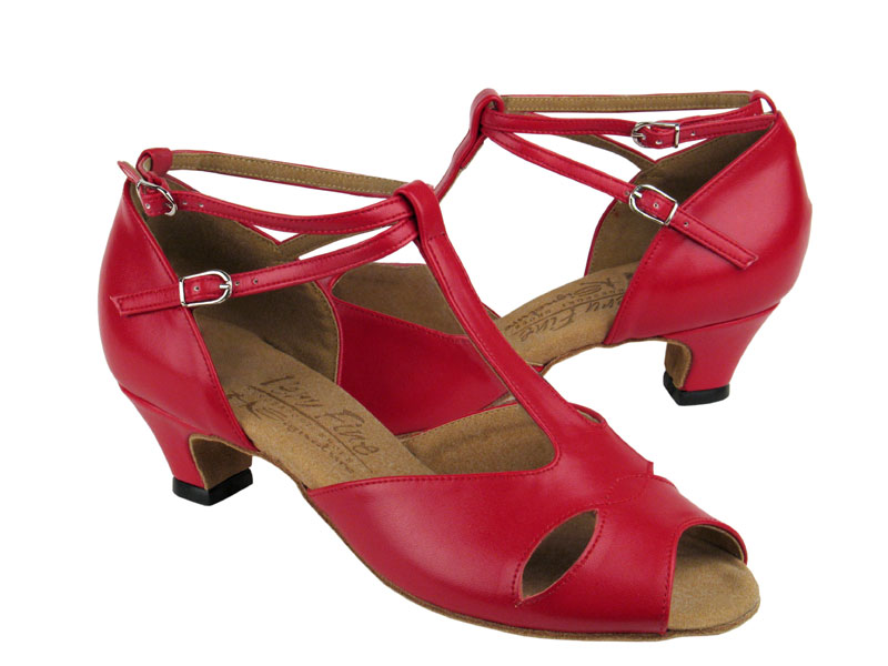 2024 Red leather flamenco shoes